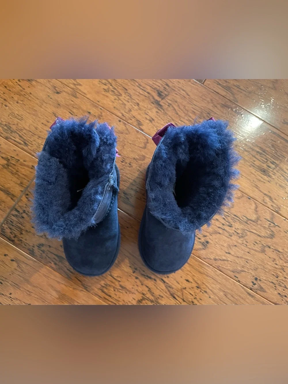 UGG Kids Toddler Bailey Bow Boot Navy Blue & Magenta Girls US. 7